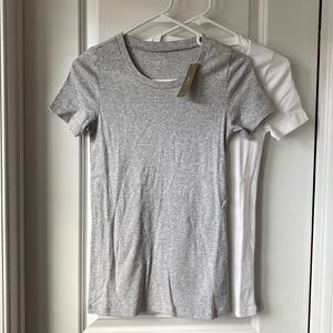 NWT (2) JCrew perfect fit tshirt size small. One grey one white